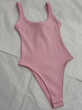 Body Pink rosa con spalline, vista frontale