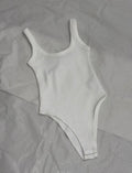 Body Pearl bianco con spalline, vista frontale